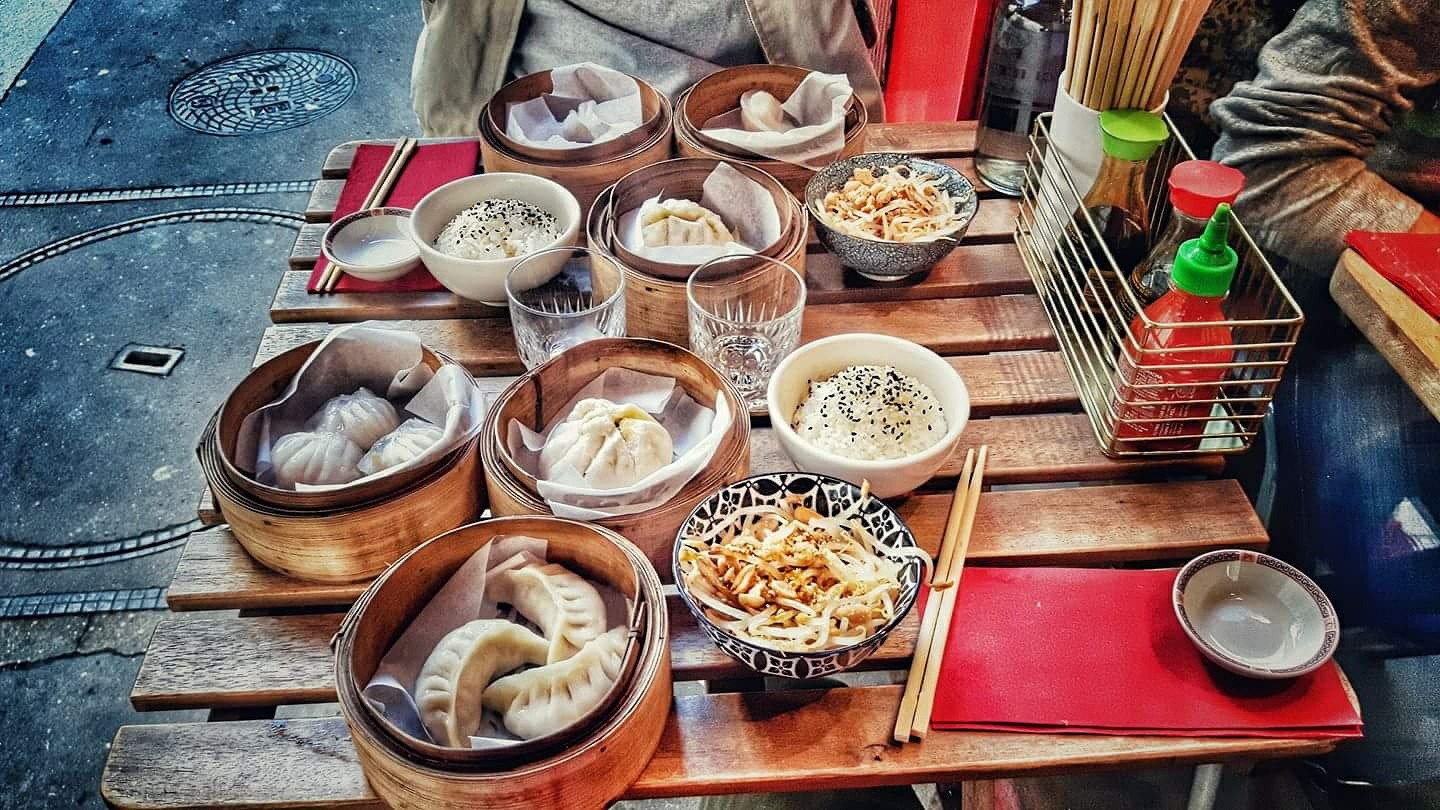 Table de dim sum et bao