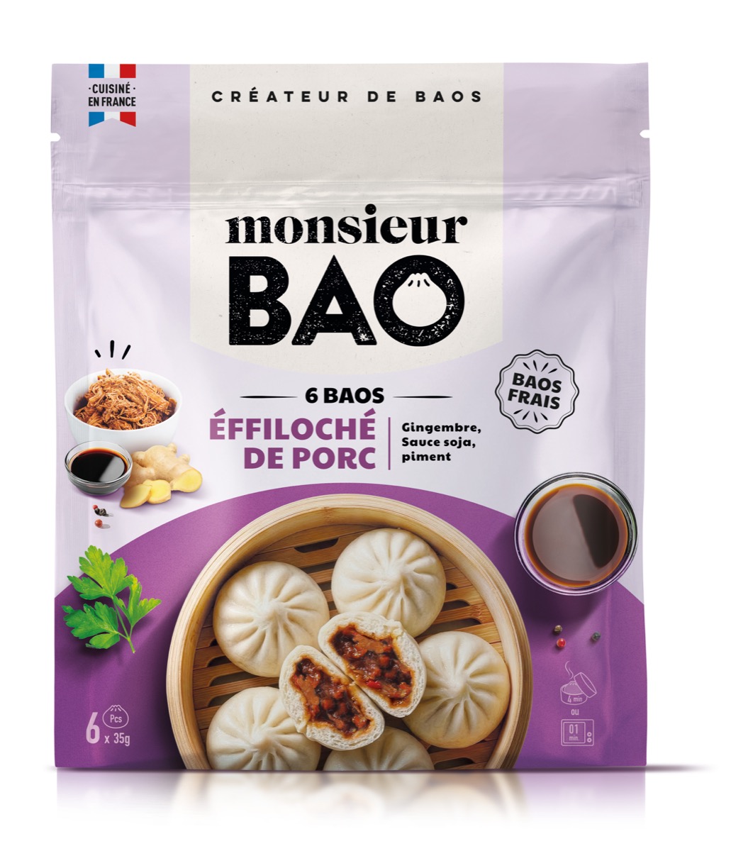 Sachet de baos frais — Effiloché de porc
