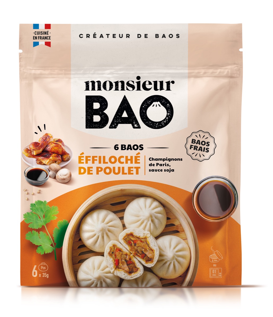 Sachet de baos frais — Effiloché de poulet
