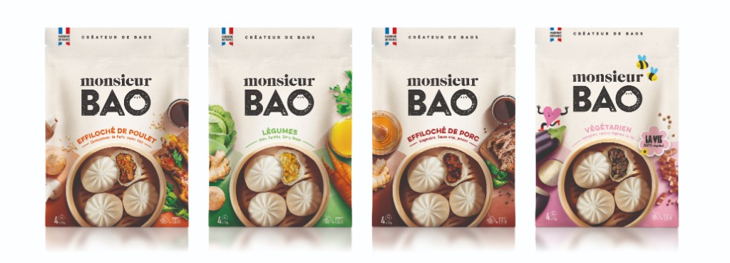 Monsieur Bao — Packs salés : Effiloché de poulet, Légumes, Effiloché de porc, Végétarien